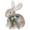 8" Plush Rabbit with Floral Bow Easter Figurine